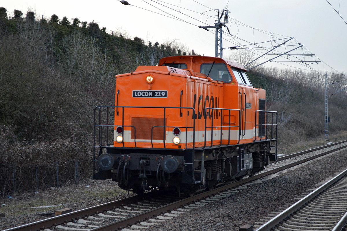 LOCON 219 [NVR-Nummer: 92 80 1203 164-9 D-LOCON] am 27.03.18 Berlin-Hohenschönhausen.