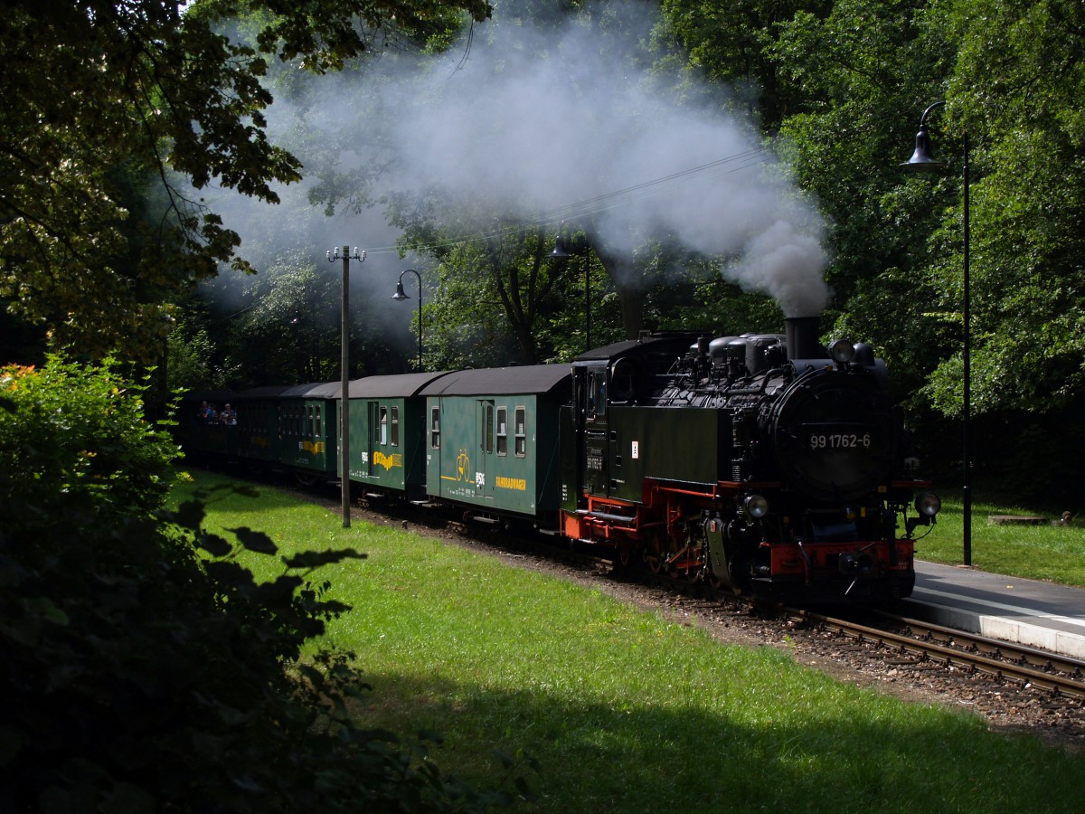 Lößnitzgrundbahn 99 1762, Lößnitzgrund, 17-7-2015