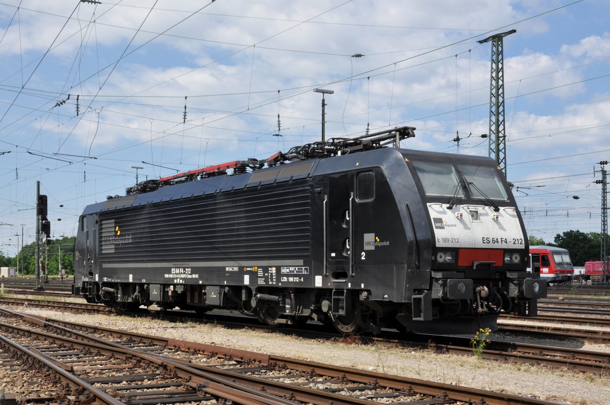Lok 189 212-4 abgestellt beim Badischen Bahnhof in Basel. Die Aufnahme stammt vom 16.06.2014.