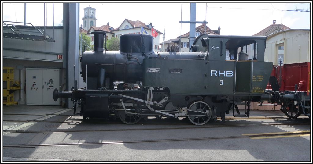 Lok 3  Rosa  vor dem Depot in Heiden. (14.04.2014)
