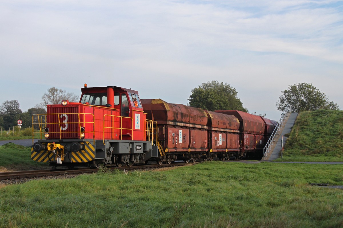 Lok 3 der Solvay am 10.10.14 bei Ossenberg.