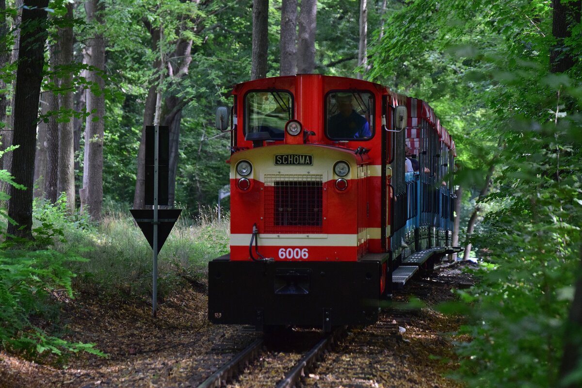 Lok 6006 hat mit ihrem Zug die Runde fast vollständig. Auf Höhe der beiden großen Bahnübergänge konnte ich den Zug aufnehmen.

Chemnitz 15.08.2021