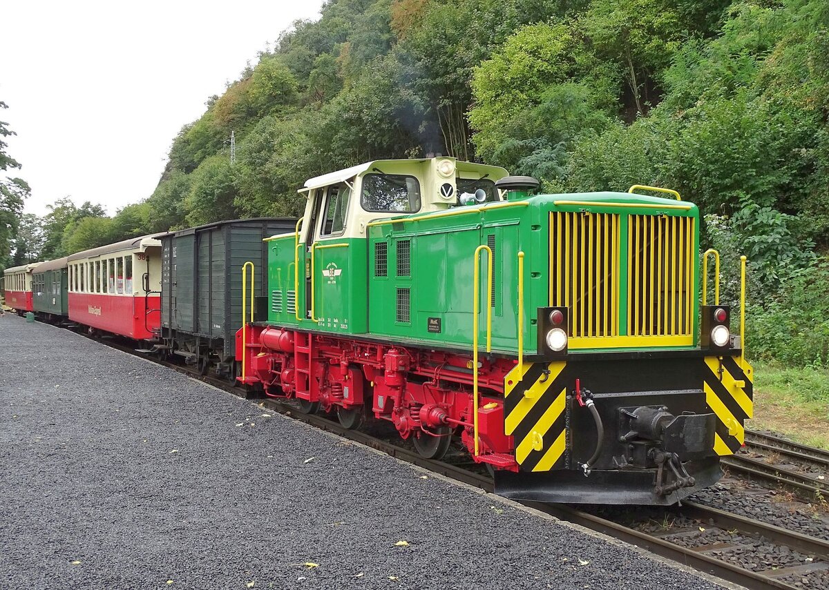 Lok D4 (MaK) der Brohltalbahn am 04.10.2025 in Brohl.