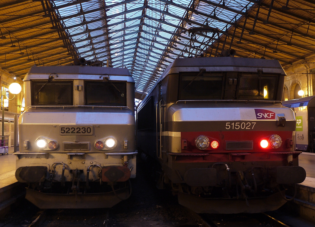 Lok-Gesichter im Pariser Bahnhof  Gare du Nord . 14.1.2014