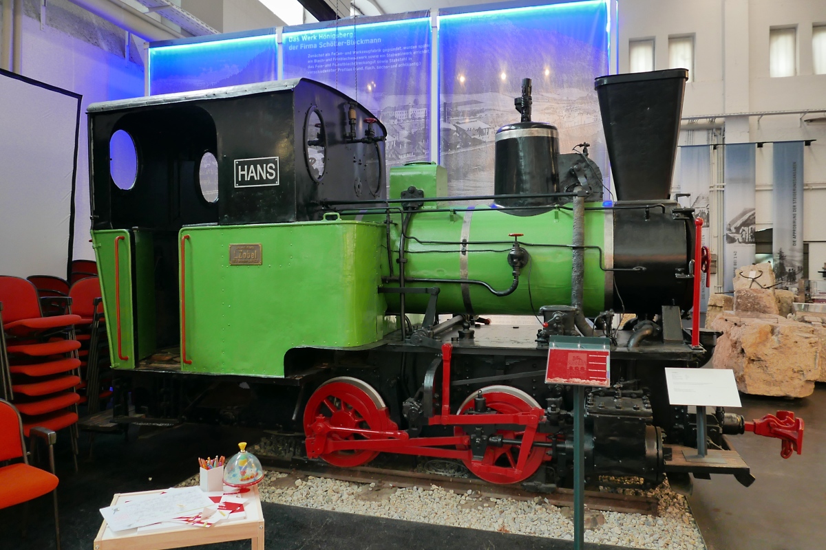 Lok  Hans  im Südbahnmuseum am Bahnhof Mürzzuschlag, 07.07.2019