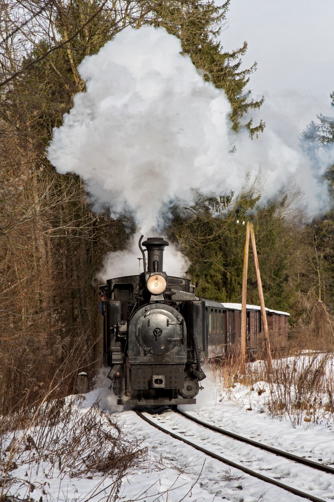 Lok Nr2 Sierning (298.108) mit dem Foto-GmP am 3.1.2015 zwischen Letten und Neuzeug auf dem Weg nach Grünburg.