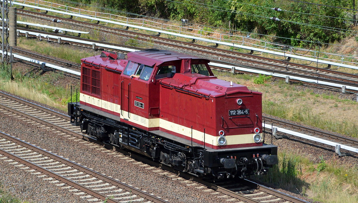 LOK OST - Lokführerdienstleistungen Olof Stille mit 112 364-5/ 202 364-6 [NVR-Nummer: 92 80 1202 364-6 D-OST] am 10.08.18 Berlin Wartenberg.
