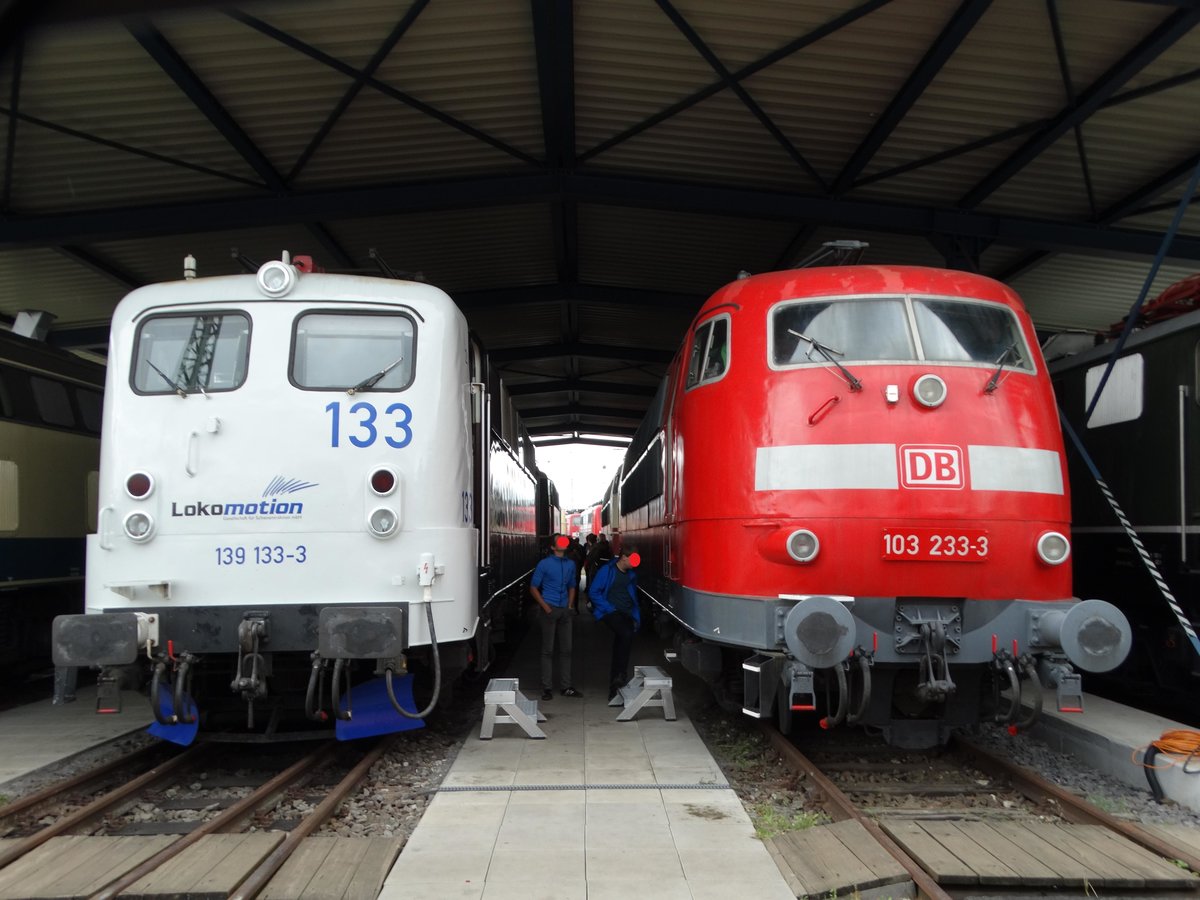 Lokomotion 139 133-3 und 103 233-3 am 18.06.16 im DB Museum Koblenz