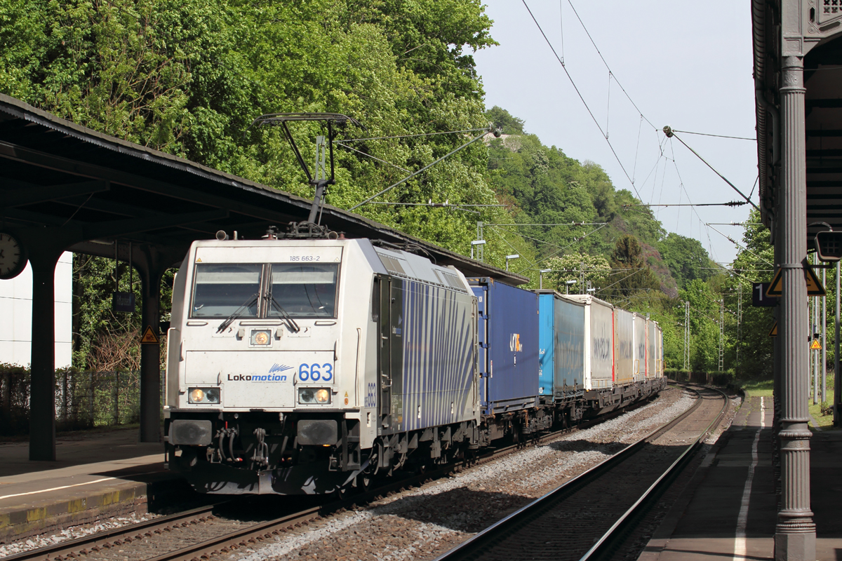 Lokomotion 663 (185 663-2) in Rolandseck Bf. 27.4.2018