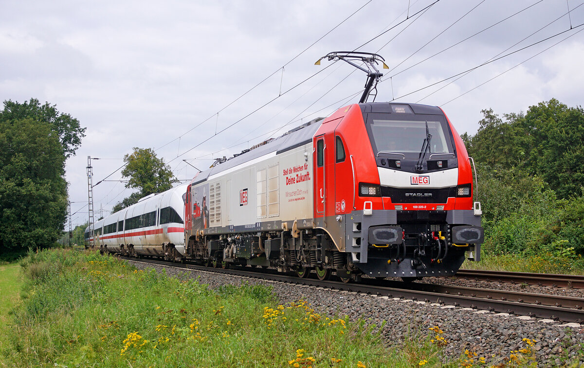 Lokomotive 159 225-2 in Lintorf, überstellt am 26.08.2021 die letzte ICE-TD Garnitur nach Opladen.
