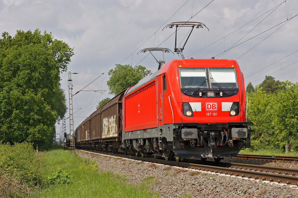 Lokomotive 187 181 am 22.05.2019 in Lintorf.