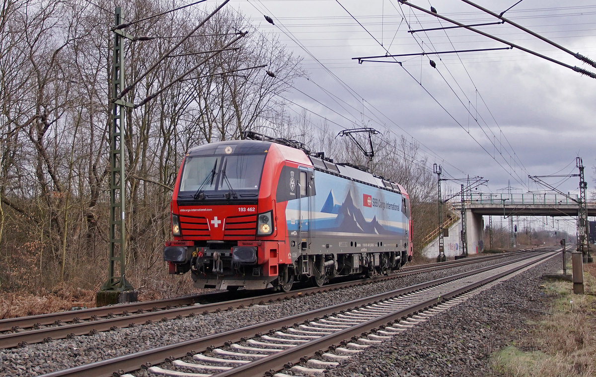 Lokomotive 193 462 am 17.02.2021 in Lintorf.