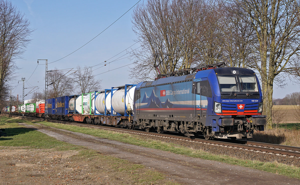 Lokomotive 193 534 am 20.02.2021 in Boisheim.