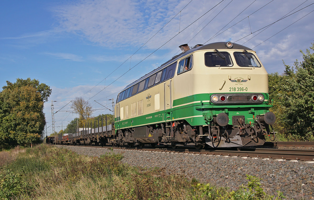 Lokomotive 218 396-0 am 21.10.2020 in Lintorf.