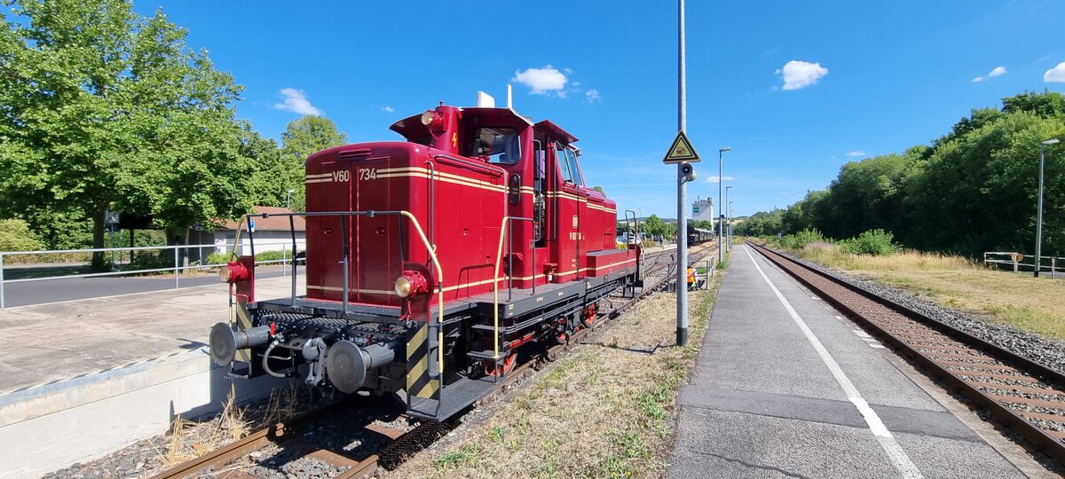 Lokumlauf im Bf. Mellrichstadt/Unterfranken am 07.08.2022. Die Museumsfreunde Fladungen mit einer Sonderfahrt