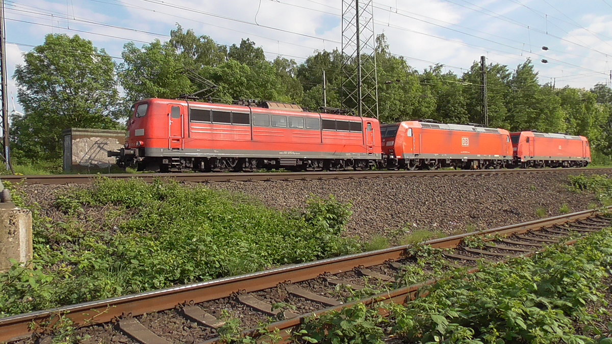 Lokzug mit 151  am Abzweig Ruhrtal am 28.05.2018
