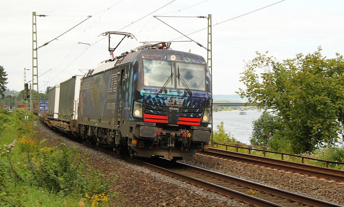 LTE 193 694 am 01.09.2021 nahe Königsbach auf der linken Rheinstrecke.