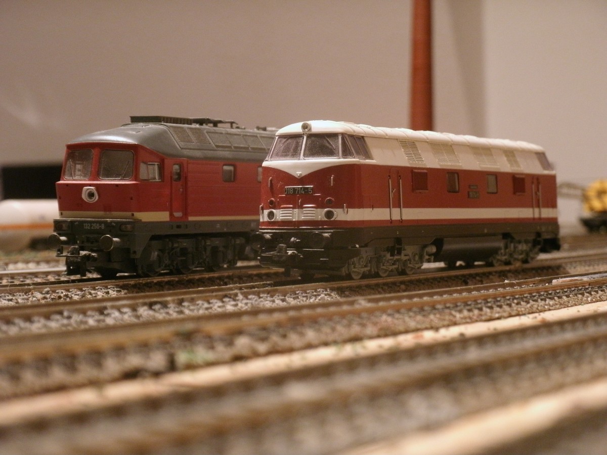 Ludmila und die Dicke Babelsbergerin in meinem H0-Bw.