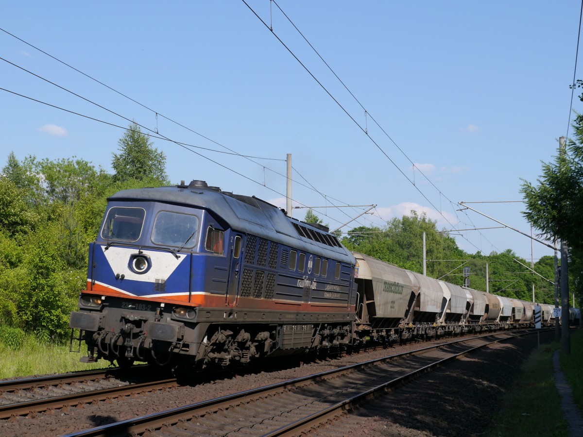 Ludmilla 232 103-2 (ex EVB 622.01) raildox.de mit einem Getreidezug in Richtung Hamburg kurz vor Friedrichsruh; 12.06.2015

