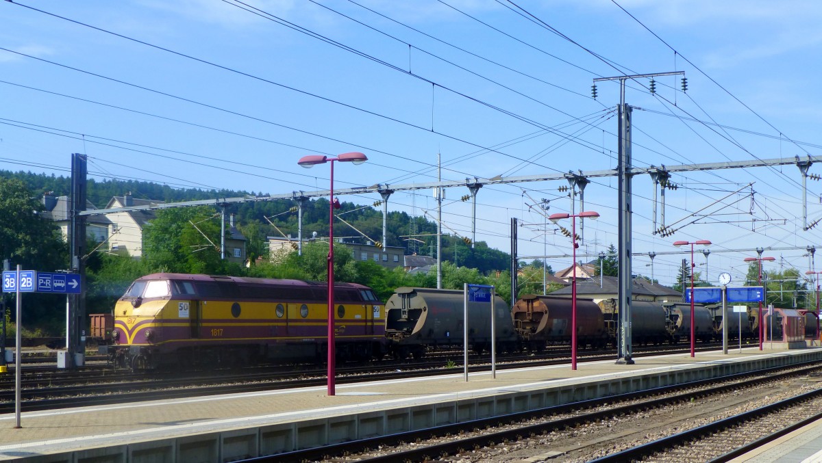 Luxemburg, Petingen, CFL Cargo 1817 mit Fret im Bahnhof Petingen, 19.07.2014