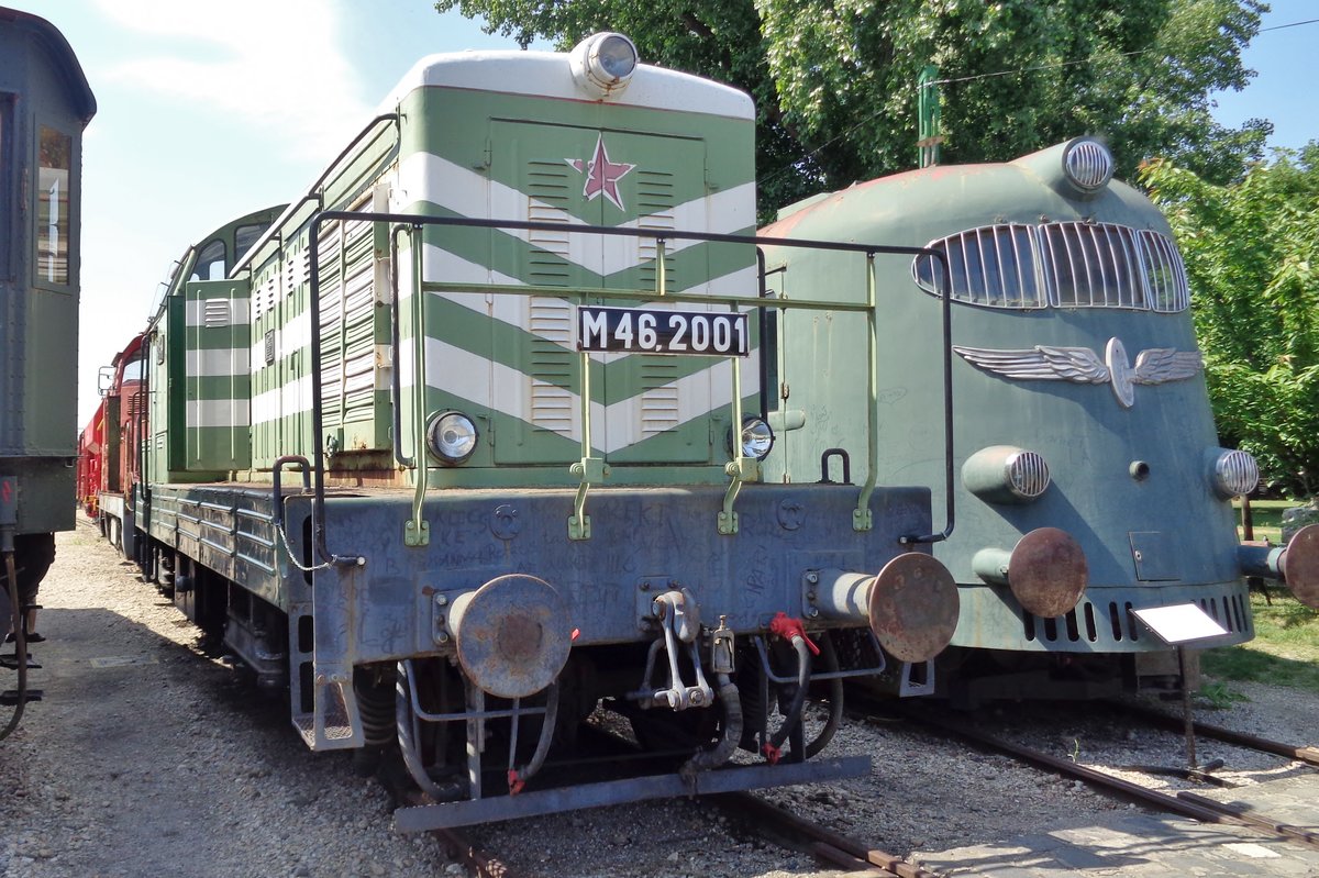 M46-001 steht am 9 September 2018 ins Budapester Eisenbahnmuseum.