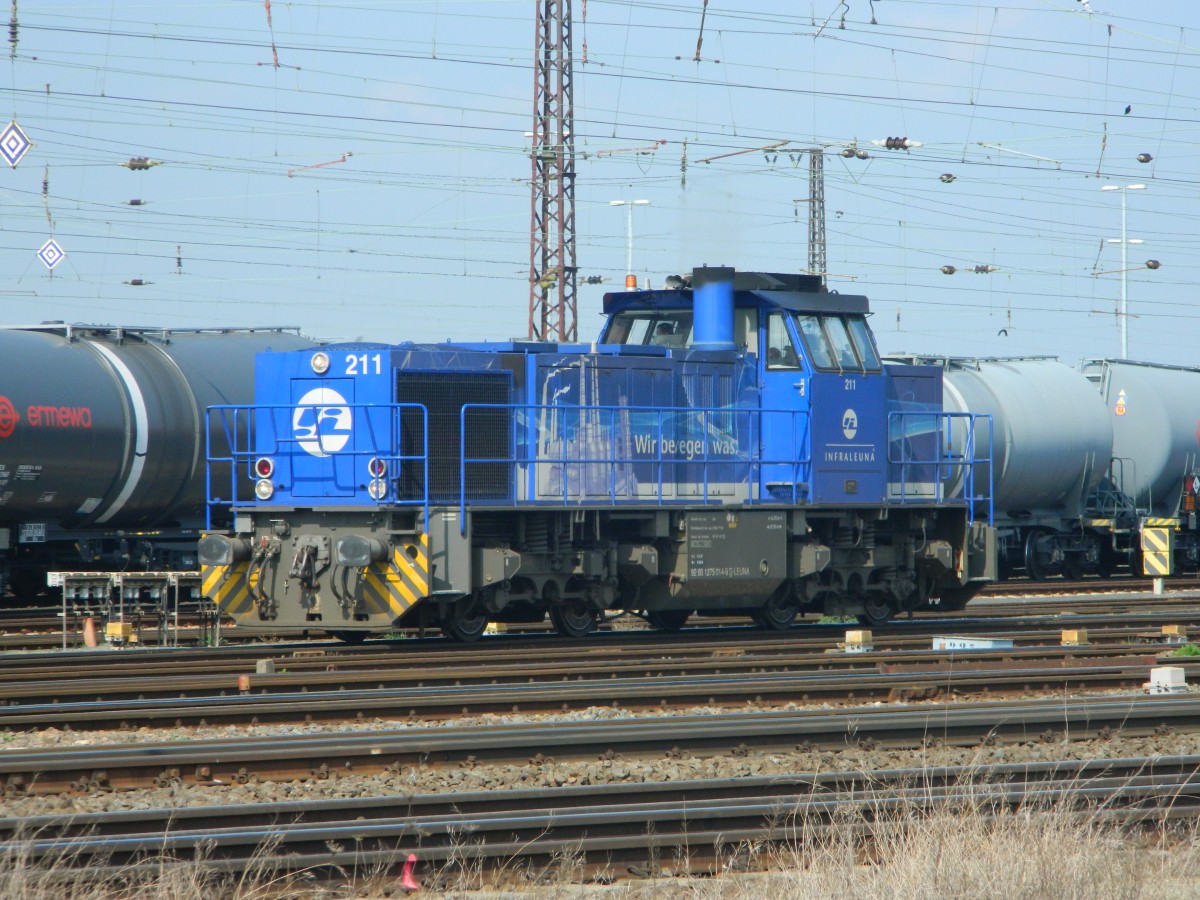 MaK G 1206 InfraLeuna 211 am 26.03.2014 in Großkorbetha. 