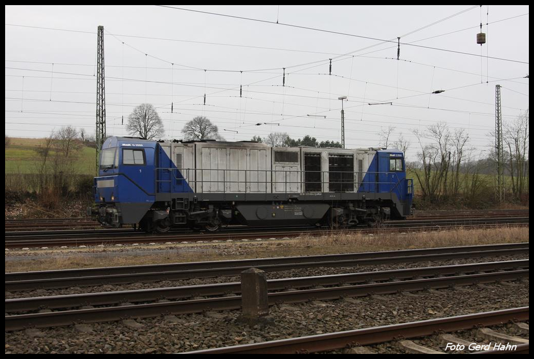 Mak Lok 273004-2 von ATLU (CFL Cargo Deutschland) rangiert hier am 7.2.2017 im Bahnhof Hasbergen. Die Maschine war an diesem Tag auf der Werksbahn nach Georgsmarienhütte im Einsatz.