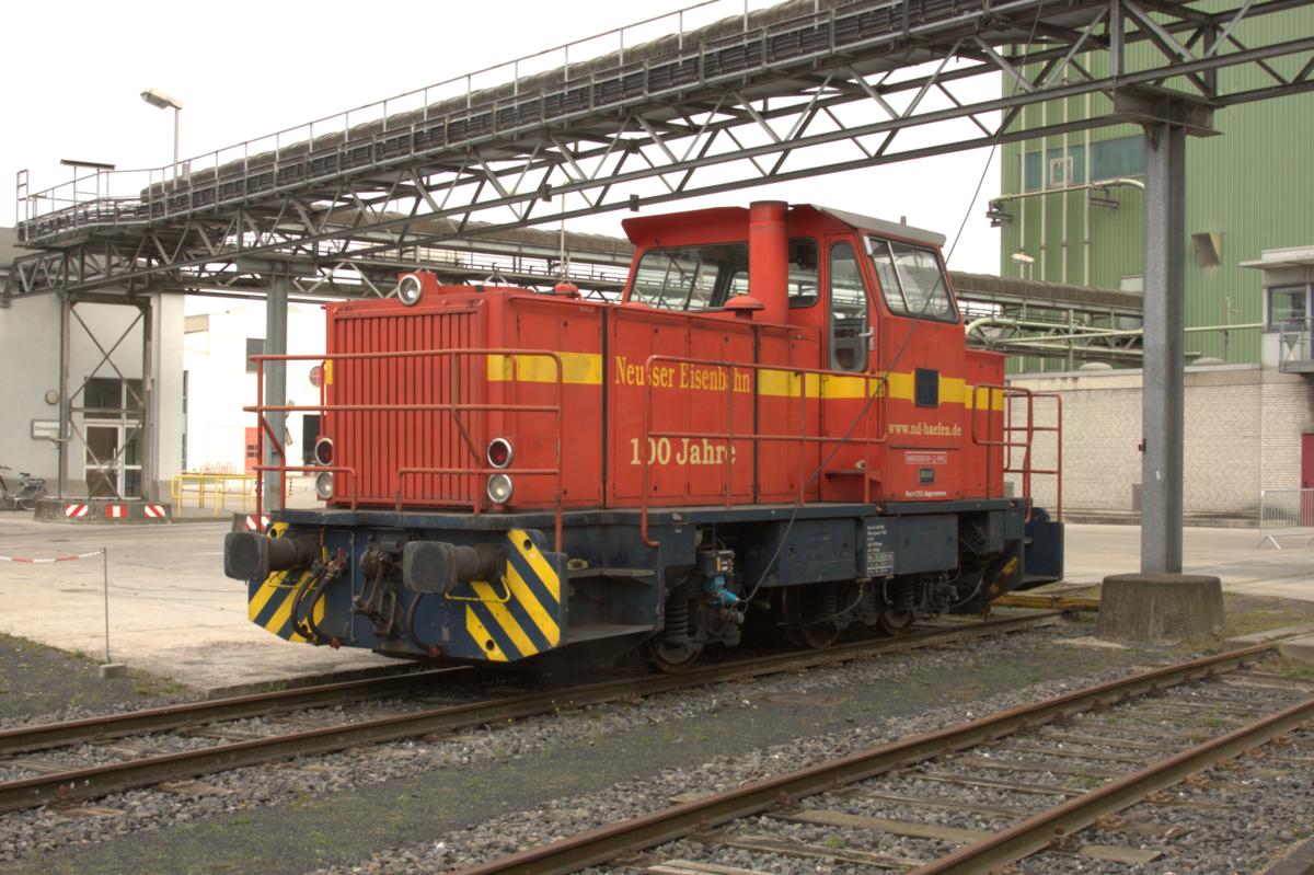 MaK der Neusser Eisenbahn Lok III, Typ G 761, Achsfolge C, hier am 9.9.2014 dem Tag der offenen Tür im Buzzi Dyckerhoff Zementwerk in Lengerich.