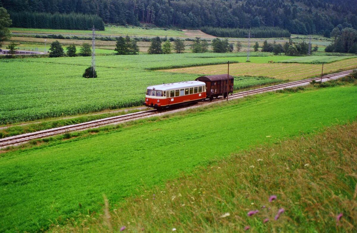 MAN-Schienenbus auf der Hohenzollerischen Landesbahn, 29.10.1984