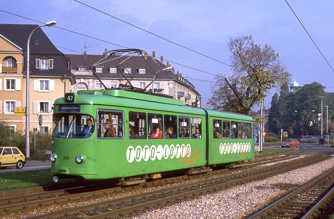 Mannheim 320, Friedrich Ebert Brücke, 02.11.1988.