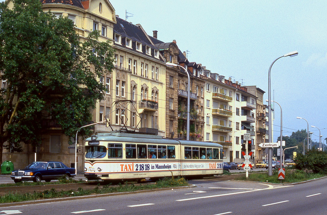 Mannheim 362, Friedrichsring, 30.08.1987.