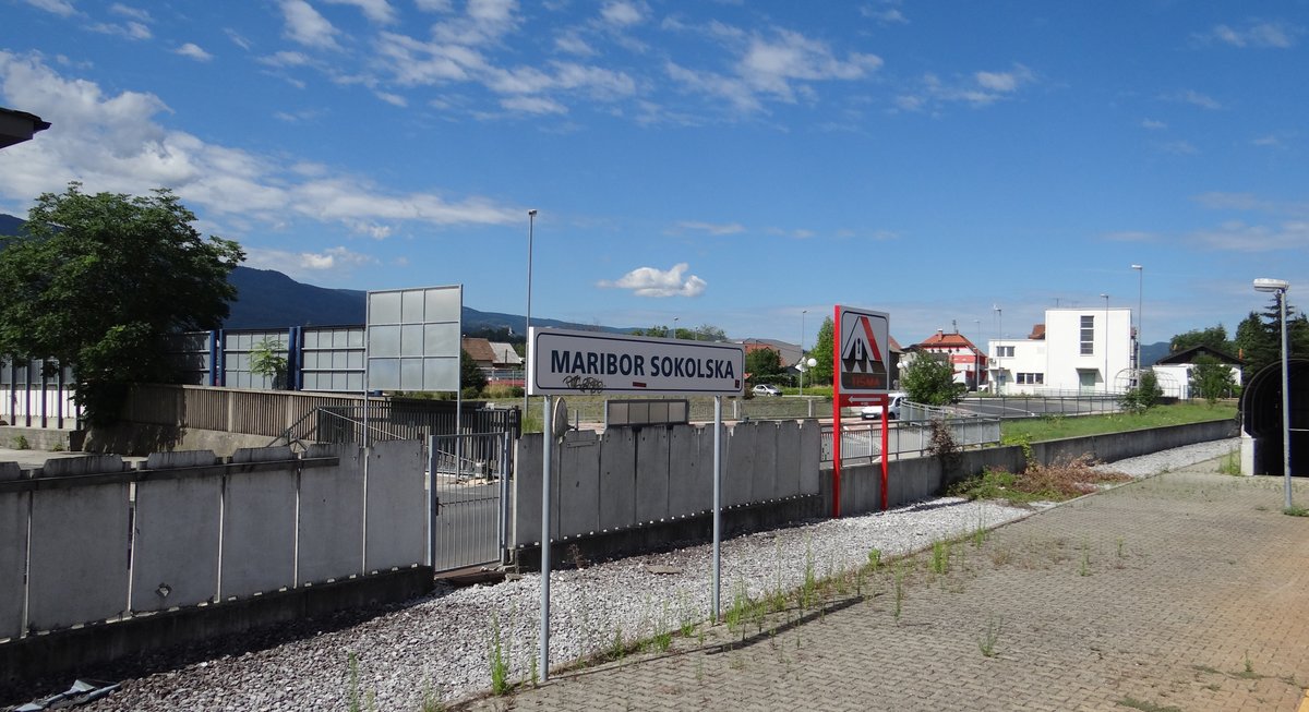 Maribor sokolska, unbesetzte Haltestelle, 3 km von Marburg entfernt [2017-07-28] 