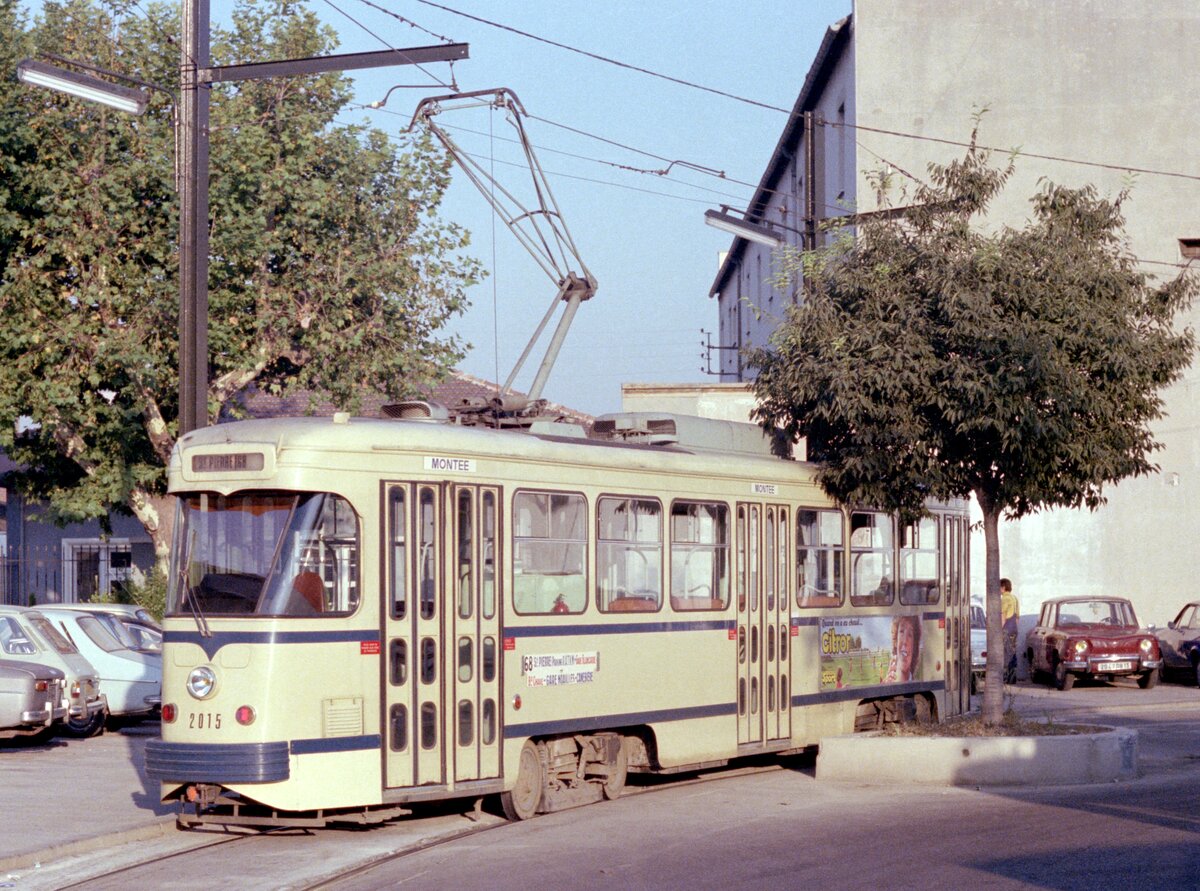 Marseille RTM Ligne de tramway / SL 68 (PCC 2015) Saint-Pierre am 27. Juli 1979. - Scan eines Farbnegativs. Film: Kodak Kodacolor II. Kamera: Minolta SRT-101.