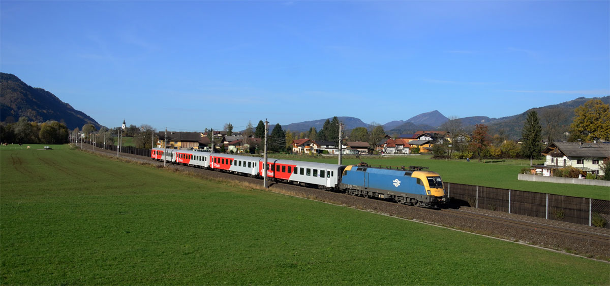 MAV 470 001 mit REX 1508 nach Wörgl Hbf bei Kuchl, 01.11.2014