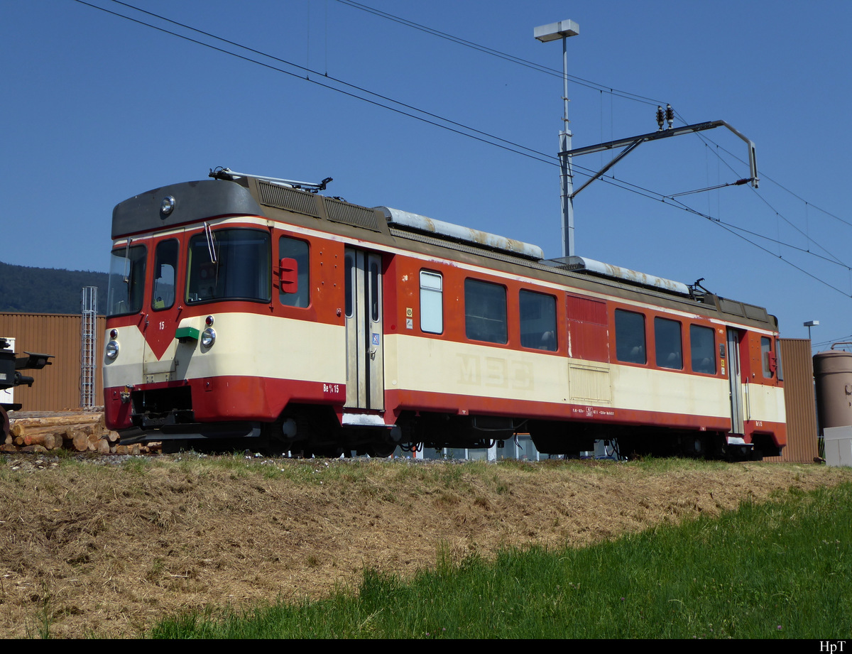 MBC (BAM / YsteC ) Triebwagen Be 4/4 15 zum Ausschlachten und Abbruch des Triebwagen in dem Werkstätte Areal in Biere am 09.08.2020