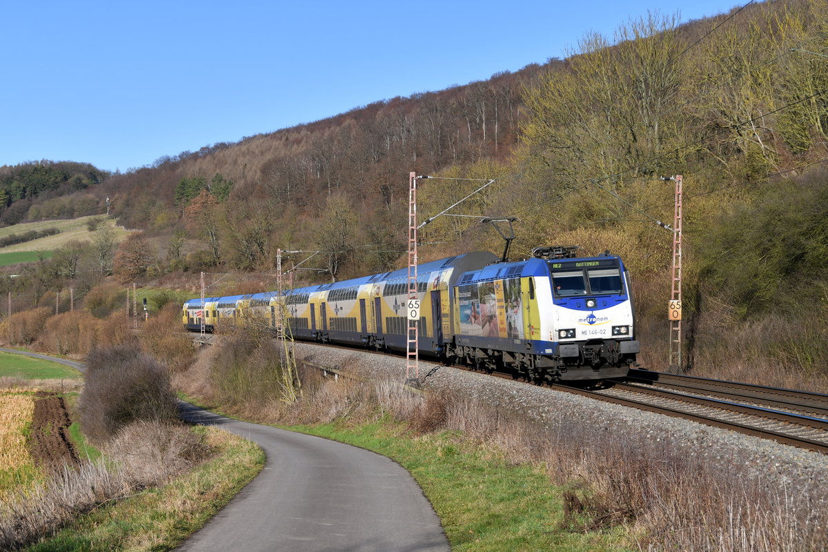 ME 146-02  Hansestadt Lüneburg  mit DPN-D 82819 (Hannover Hbf - Göttingen) am 05.02.2020 bei Beulshausen
