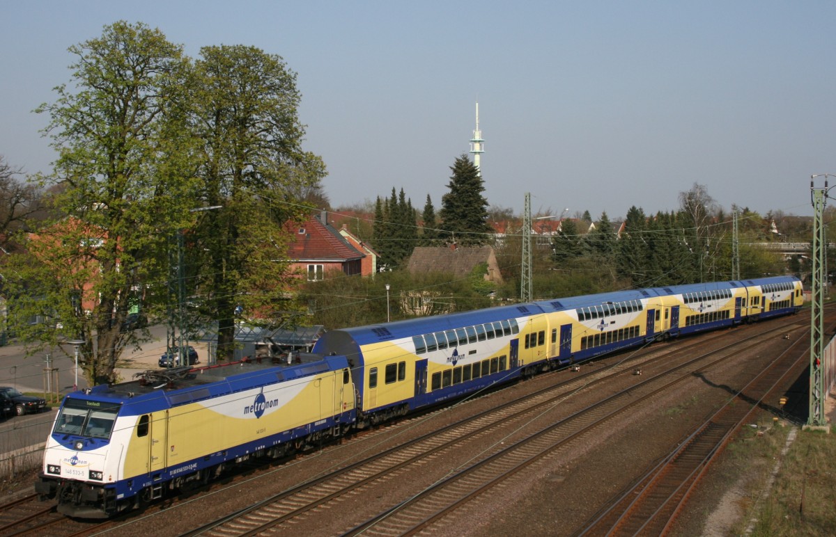 ME 146 533 mit Umleiter-MEr 36622 (Harburg–Tostedt) am 11.04.2009 in Buchholz (Nordheide)