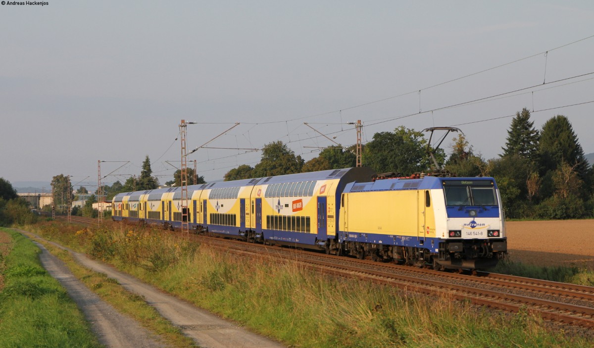 ME 82840 (Göttingen-Uelzen) mit Schublok 146 541-8 bei Northeim 4.9.14