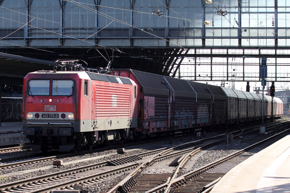 MEG 143 175-8 durchfährt Bremen Hbf. 22.3.2017