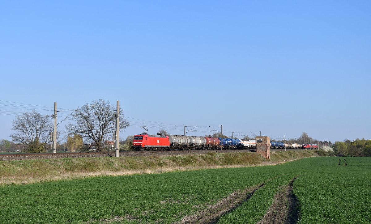 MEG 145 058 mit einem Kesselzug am 16.04.2019 bei Wulfen(Anh)