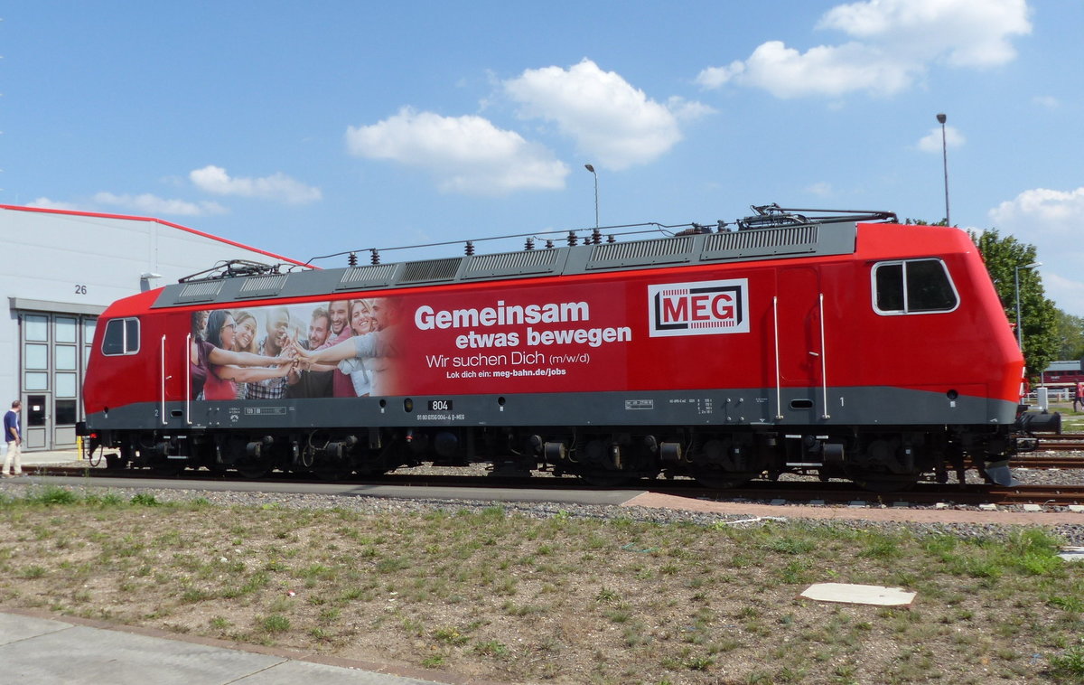 MEG 156 004-4 am 31.08.2019 beim Tag der offenen Tür im DB Werk Dessau.