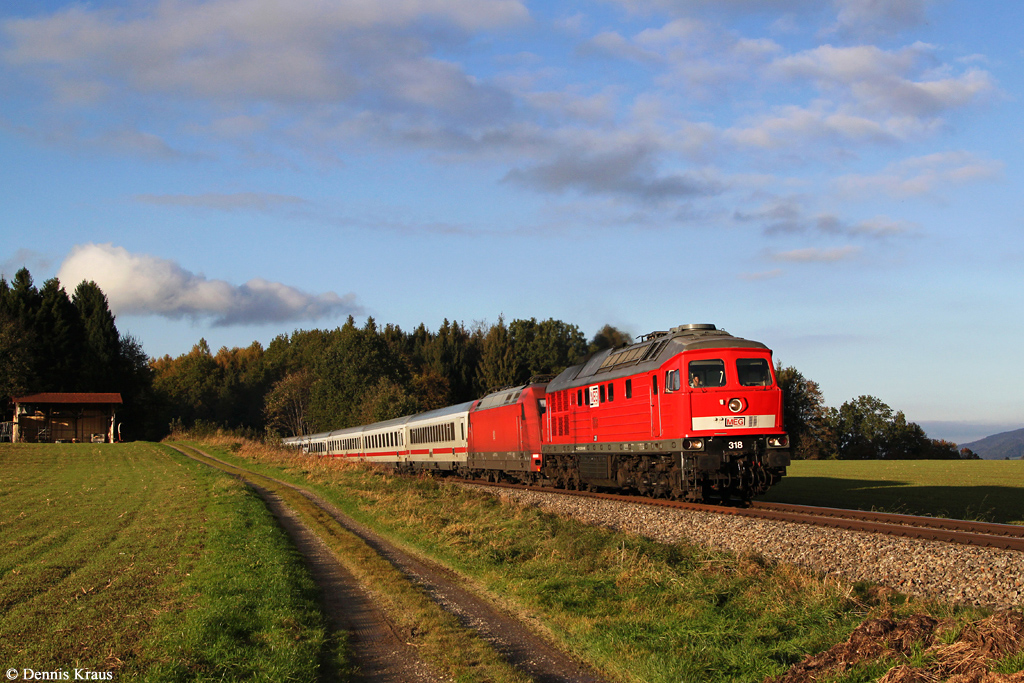 MEG 318 mit dem umgeleiteten EC 115 am 26.10.2014 bei Laufen.