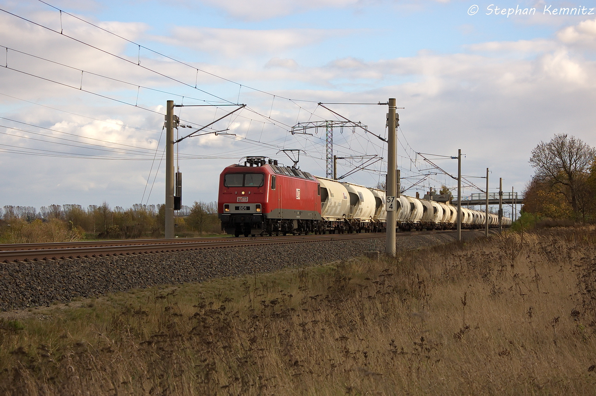 MEG 801 (156 001-0) MEG - Mitteldeutsche Eisenbahn GmbH mit dem DGS 99643 von R�dersdorf nach Wismar in Vietznitz. 29.10.2013