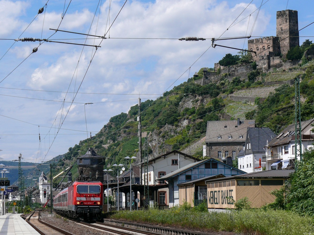 Mein Ausflug am belgischen Nationalfeiertag vom 21/07/2009 führte mich nach Kaub, wo ich u.a. 143 878-7 mit dem RE nach Koblenz auf's Bild bannte.