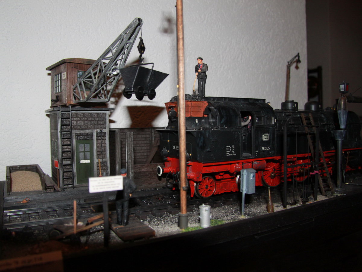 Mein Diorama Spur 1 mit Märklin Lok 78-355.Der Kohlekran