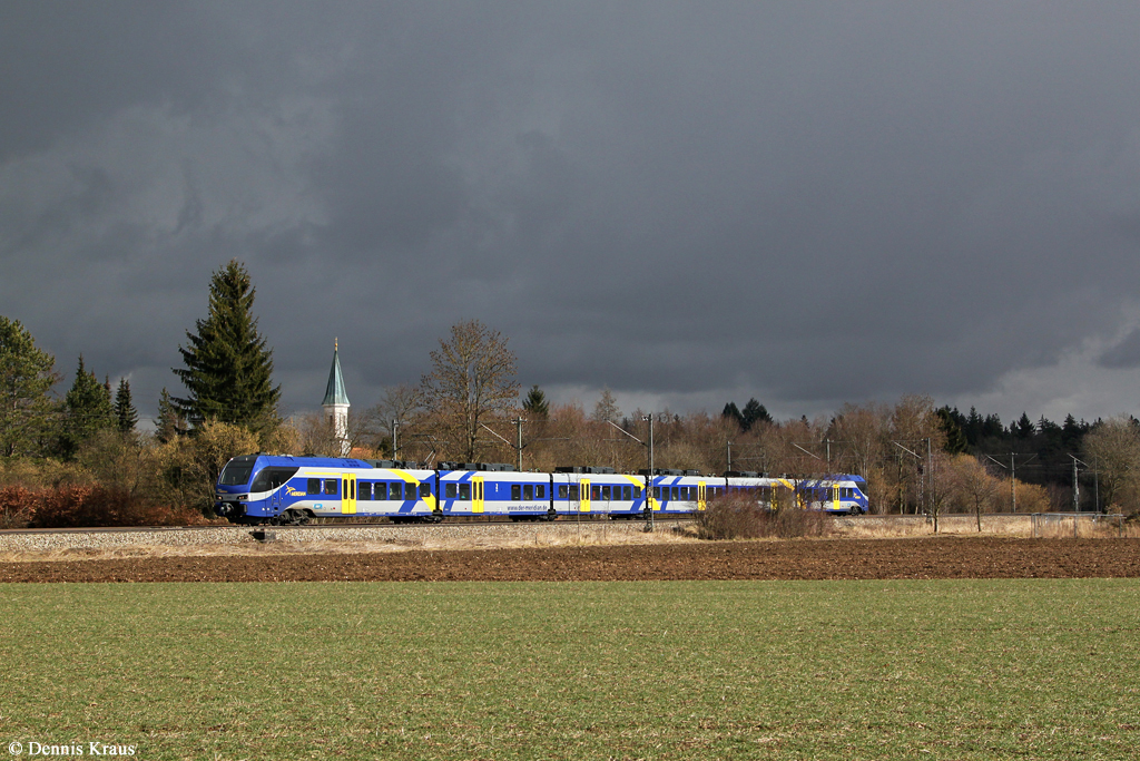 Meridian ET 323 am 22.02.2014 bei Eglharting.