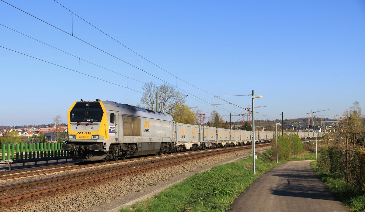 Mertz-Zug mit 263 006 in Renningen (19.04.2016)