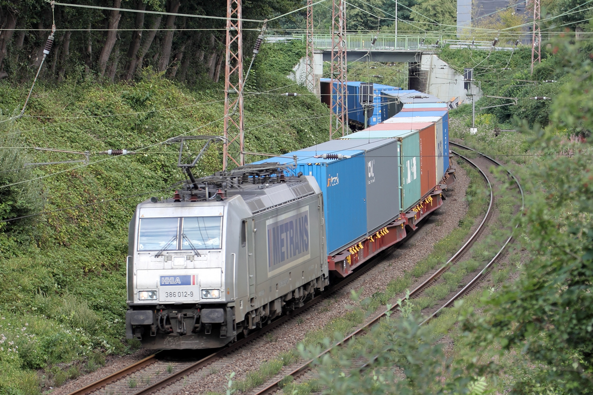 Metrans 386 012-9 auf der Hamm-Osterfelder Strecke in Recklinghausen 18.8.2020