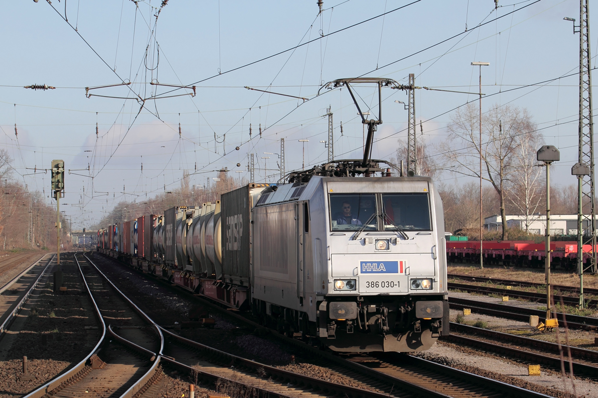 Metrans 386 030-1 in Recklinghausen-Süd 7.3.2020