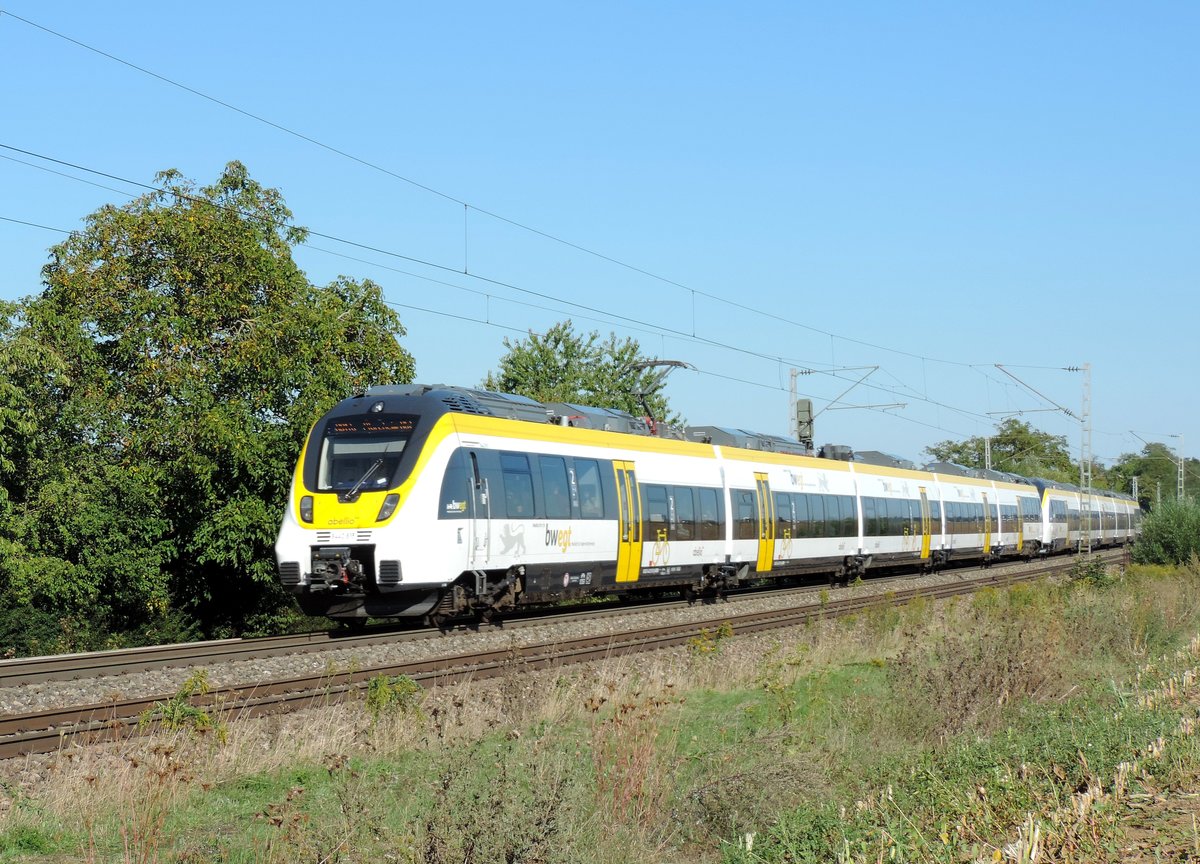 Metterzimmern - 8. September 2020 : Abellio Talent 2 8442 815 am RB 19522/19622 Von Tübingen nach Bruchsal/Pforzheim.